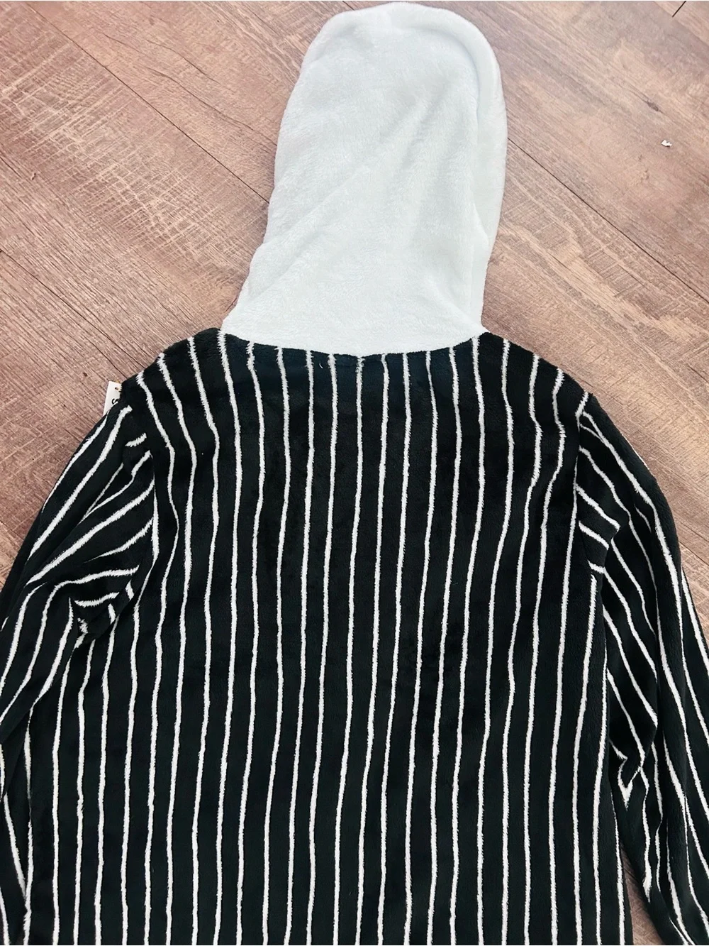 Disney Jack Skellington Black and White Striped Kids Footie Pajamas